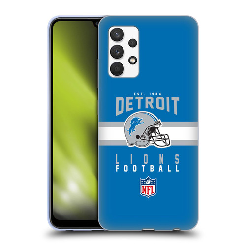 NFL Detroit Lions Graphics Helmet Typography Soft Gel Case for Samsung Galaxy A32 (2021)