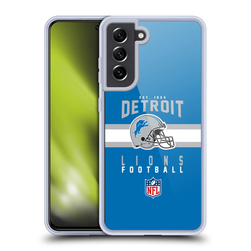 NFL Detroit Lions Graphics Helmet Typography Soft Gel Case for Samsung Galaxy S21 FE 5G