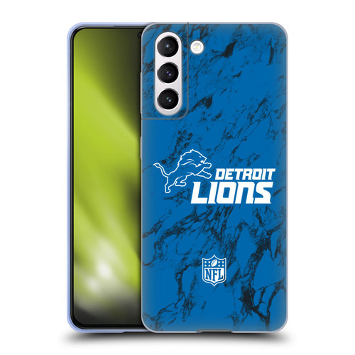 NFL Detroit Lions Graphics Coloured Marble Soft Gel Case for Samsung Galaxy S21 5G