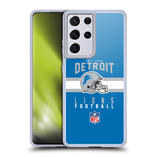 NFL Detroit Lions Graphics Helmet Typography Soft Gel Case for Samsung Galaxy S21 Ultra 5G