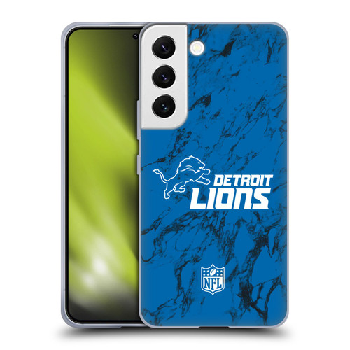 NFL Detroit Lions Graphics Coloured Marble Soft Gel Case for Samsung Galaxy S22 5G