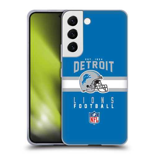 NFL Detroit Lions Graphics Helmet Typography Soft Gel Case for Samsung Galaxy S22 5G