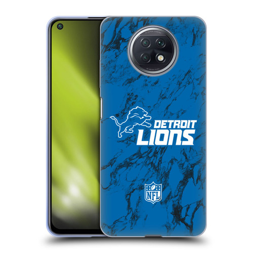 NFL Detroit Lions Graphics Coloured Marble Soft Gel Case for Xiaomi Redmi Note 9T 5G