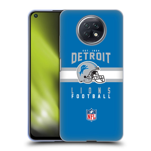 NFL Detroit Lions Graphics Helmet Typography Soft Gel Case for Xiaomi Redmi Note 9T 5G