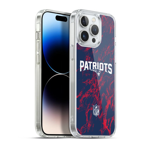 NFL New England Patriots Graphics Coloured Marble Soft Gel Case for Apple iPhone 13 Pro Max