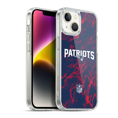 NFL New England Patriots Graphics Coloured Marble Soft Gel Case for Apple iPhone 14