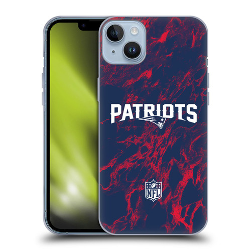 NFL New England Patriots Graphics Coloured Marble Soft Gel Case for Apple iPhone 14 Plus