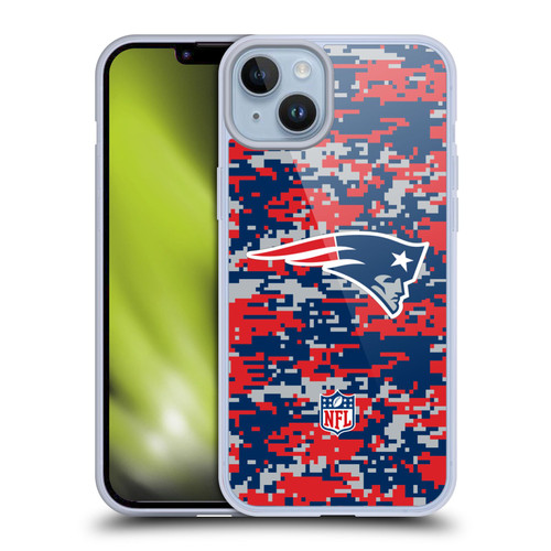 NFL New England Patriots Graphics Digital Camouflage Soft Gel Case for Apple iPhone 14 Plus