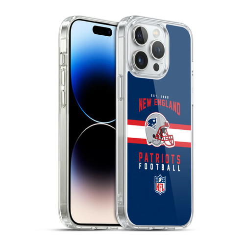 NFL New England Patriots Graphics Helmet Typography Soft Gel Case for Apple iPhone 14 Pro Max