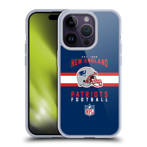 NFL New England Patriots Graphics Helmet Typography Soft Gel Case for Apple iPhone 14 Pro