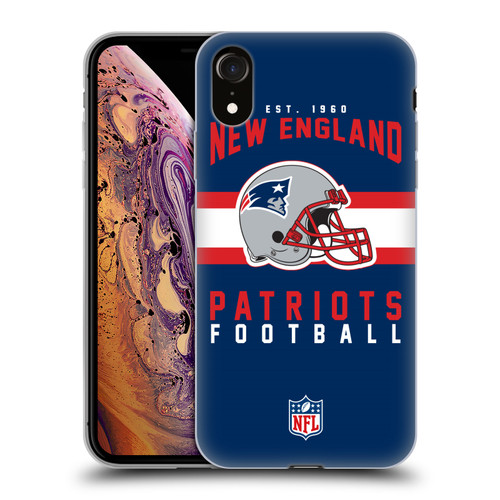 NFL New England Patriots Graphics Helmet Typography Soft Gel Case for Apple iPhone XR