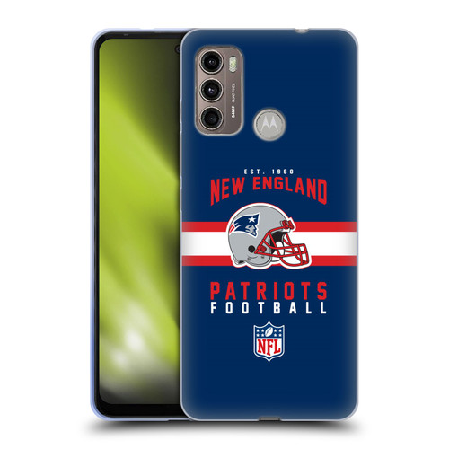 NFL New England Patriots Graphics Helmet Typography Soft Gel Case for Motorola Moto G60 / Moto G40 Fusion