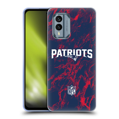 NFL New England Patriots Graphics Coloured Marble Soft Gel Case for Nokia X30