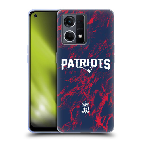 NFL New England Patriots Graphics Coloured Marble Soft Gel Case for OPPO Reno8 4G