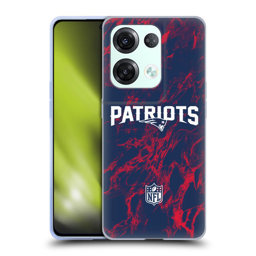 NFL New England Patriots Graphics Coloured Marble Soft Gel Case for OPPO Reno8 Pro