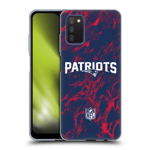 NFL New England Patriots Graphics Coloured Marble Soft Gel Case for Samsung Galaxy A03s (2021)