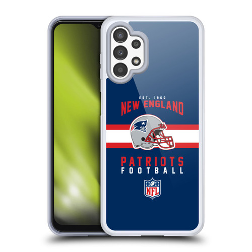 NFL New England Patriots Graphics Helmet Typography Soft Gel Case for Samsung Galaxy A13 (2022)