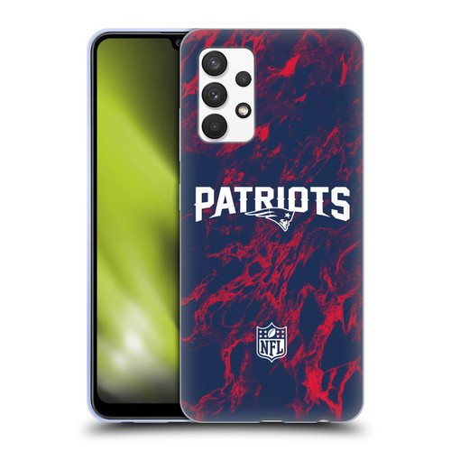 NFL New England Patriots Graphics Coloured Marble Soft Gel Case for Samsung Galaxy A32 (2021)