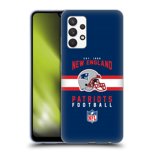 NFL New England Patriots Graphics Helmet Typography Soft Gel Case for Samsung Galaxy A32 (2021)