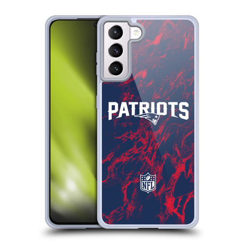 NFL New England Patriots Graphics Coloured Marble Soft Gel Case for Samsung Galaxy S21+ 5G