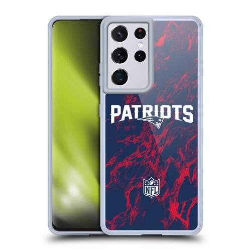 NFL New England Patriots Graphics Coloured Marble Soft Gel Case for Samsung Galaxy S21 Ultra 5G