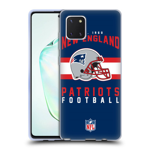 NFL New England Patriots Graphics Helmet Typography Soft Gel Case for Samsung Galaxy Note10 Lite