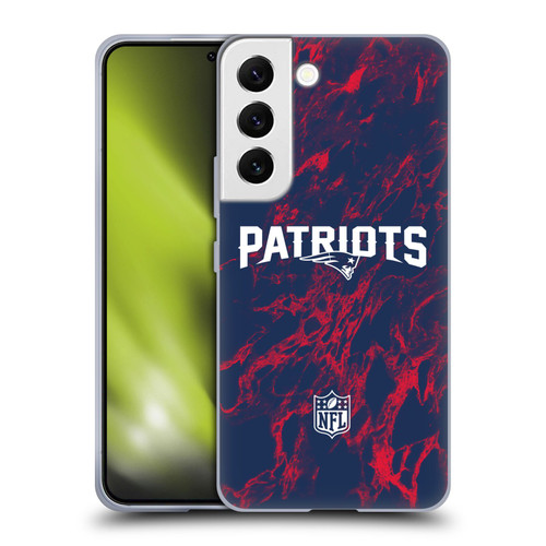 NFL New England Patriots Graphics Coloured Marble Soft Gel Case for Samsung Galaxy S22 5G