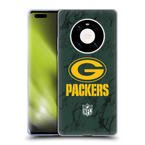 NFL Green Bay Packers Graphics Coloured Marble Soft Gel Case for Huawei Mate 40 Pro 5G