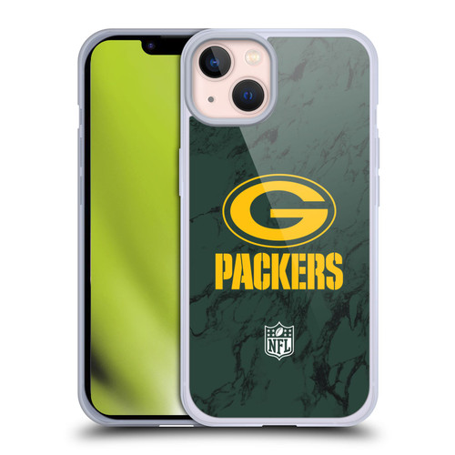 NFL Green Bay Packers Graphics Coloured Marble Soft Gel Case for Apple iPhone 13