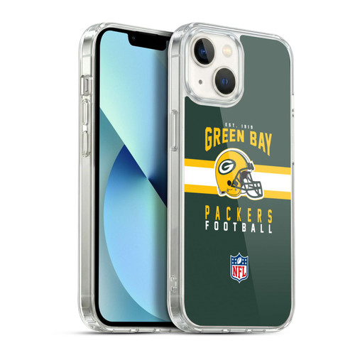 NFL Green Bay Packers Graphics Helmet Typography Soft Gel Case for Apple iPhone 13