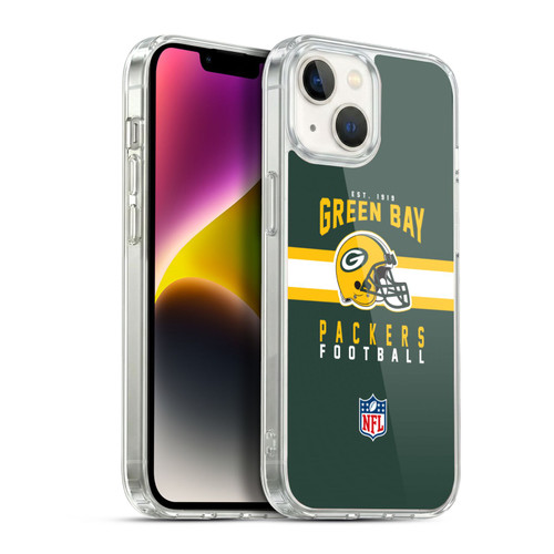 NFL Green Bay Packers Graphics Helmet Typography Soft Gel Case for Apple iPhone 14