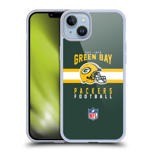 NFL Green Bay Packers Graphics Helmet Typography Soft Gel Case for Apple iPhone 14 Plus