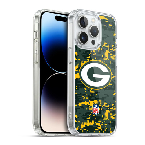 NFL Green Bay Packers Graphics Digital Camouflage Soft Gel Case for Apple iPhone 14 Pro