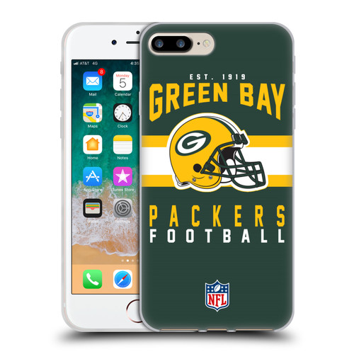 NFL Green Bay Packers Graphics Helmet Typography Soft Gel Case for Apple iPhone 7 Plus / iPhone 8 Plus