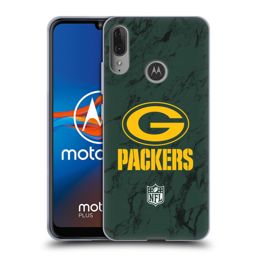 NFL Green Bay Packers Graphics Coloured Marble Soft Gel Case for Motorola Moto E6 Plus