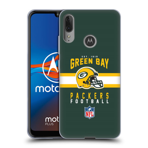 NFL Green Bay Packers Graphics Helmet Typography Soft Gel Case for Motorola Moto E6 Plus