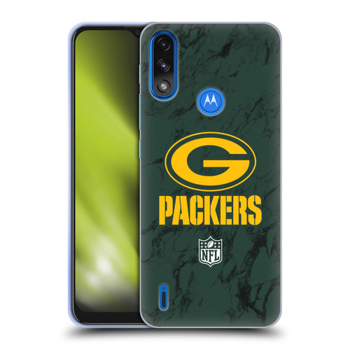 NFL Green Bay Packers Graphics Coloured Marble Soft Gel Case for Motorola Moto E7 Power / Moto E7i Power