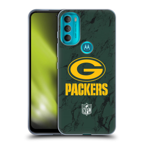 NFL Green Bay Packers Graphics Coloured Marble Soft Gel Case for Motorola Moto G71 5G