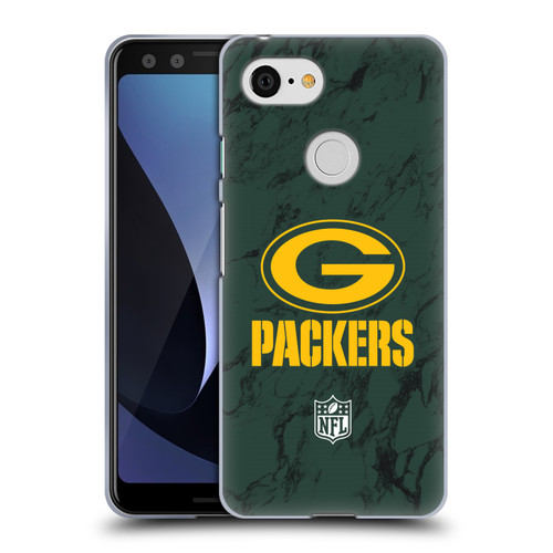 NFL Green Bay Packers Graphics Coloured Marble Soft Gel Case for Google Pixel 3