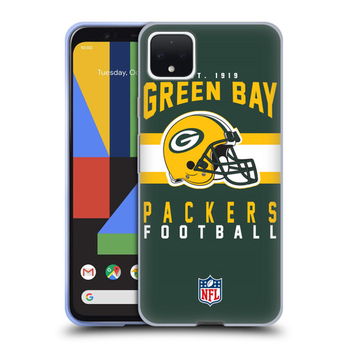 NFL Green Bay Packers Graphics Helmet Typography Soft Gel Case for Google Pixel 4 XL