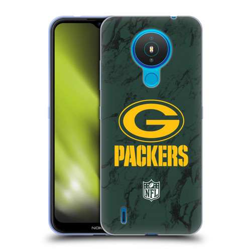 NFL Green Bay Packers Graphics Coloured Marble Soft Gel Case for Nokia 1.4