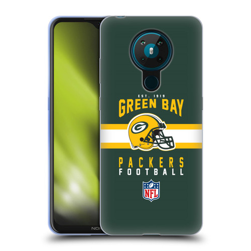 NFL Green Bay Packers Graphics Helmet Typography Soft Gel Case for Nokia 5.3
