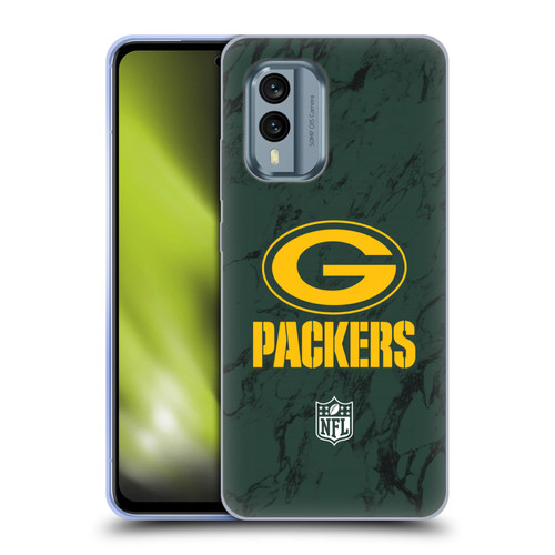 NFL Green Bay Packers Graphics Coloured Marble Soft Gel Case for Nokia X30