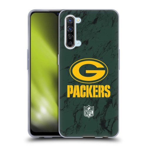 NFL Green Bay Packers Graphics Coloured Marble Soft Gel Case for OPPO Find X2 Lite 5G