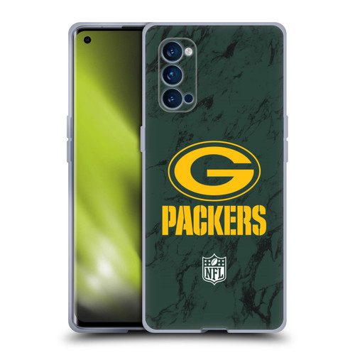 NFL Green Bay Packers Graphics Coloured Marble Soft Gel Case for OPPO Reno 4 Pro 5G