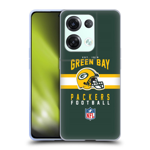 NFL Green Bay Packers Graphics Helmet Typography Soft Gel Case for OPPO Reno8 Pro