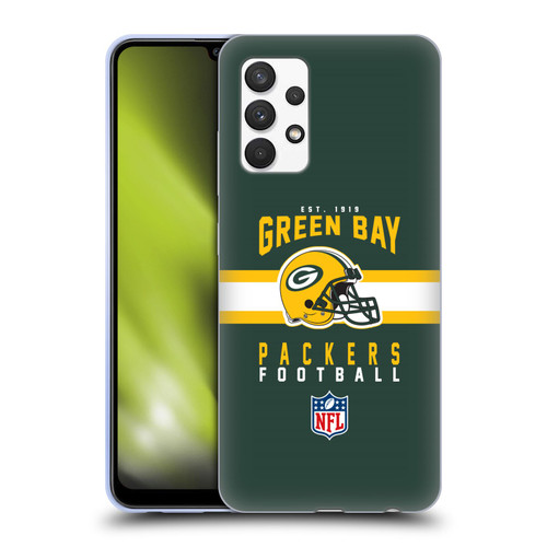 NFL Green Bay Packers Graphics Helmet Typography Soft Gel Case for Samsung Galaxy A32 (2021)