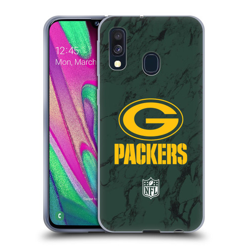 NFL Green Bay Packers Graphics Coloured Marble Soft Gel Case for Samsung Galaxy A40 (2019)