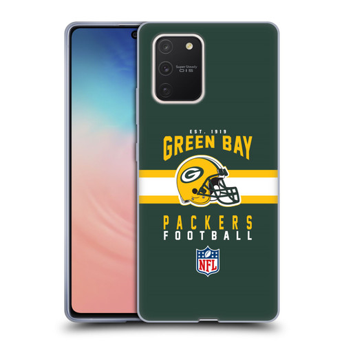 NFL Green Bay Packers Graphics Helmet Typography Soft Gel Case for Samsung Galaxy S10 Lite