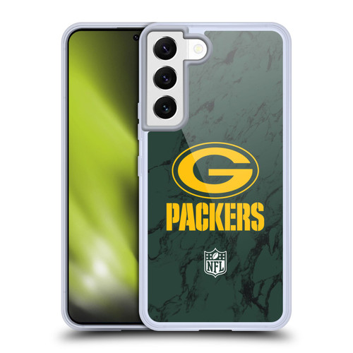 NFL Green Bay Packers Graphics Coloured Marble Soft Gel Case for Samsung Galaxy S22 5G NFL Green Bay Packers Graphics Coloured Marble Soft Gel Case for Samsung Galaxy S22 5G